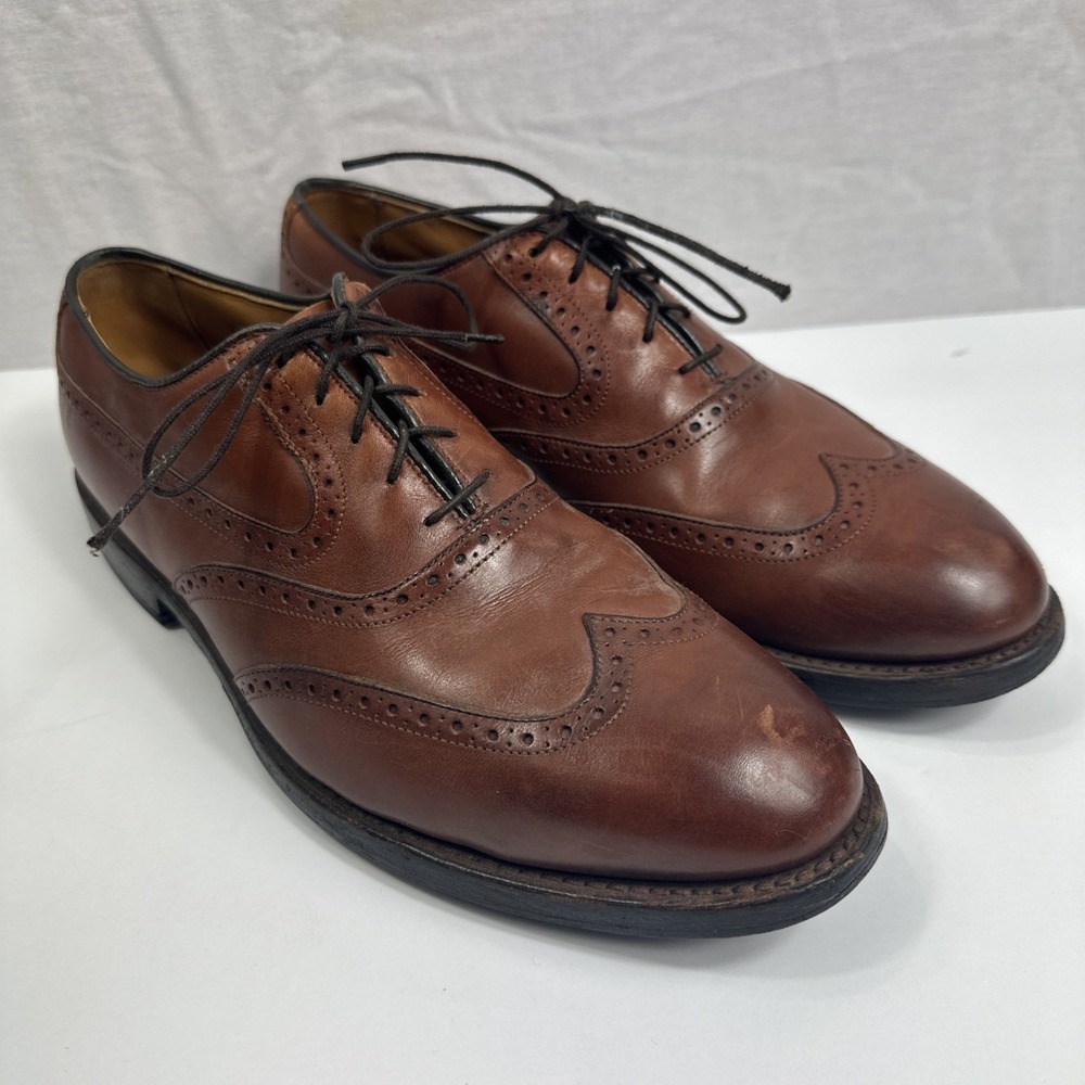 ALLEN EDMONDS Birmingham Mens 10D Dress Shoes Brown Wingtip Leather Oxford